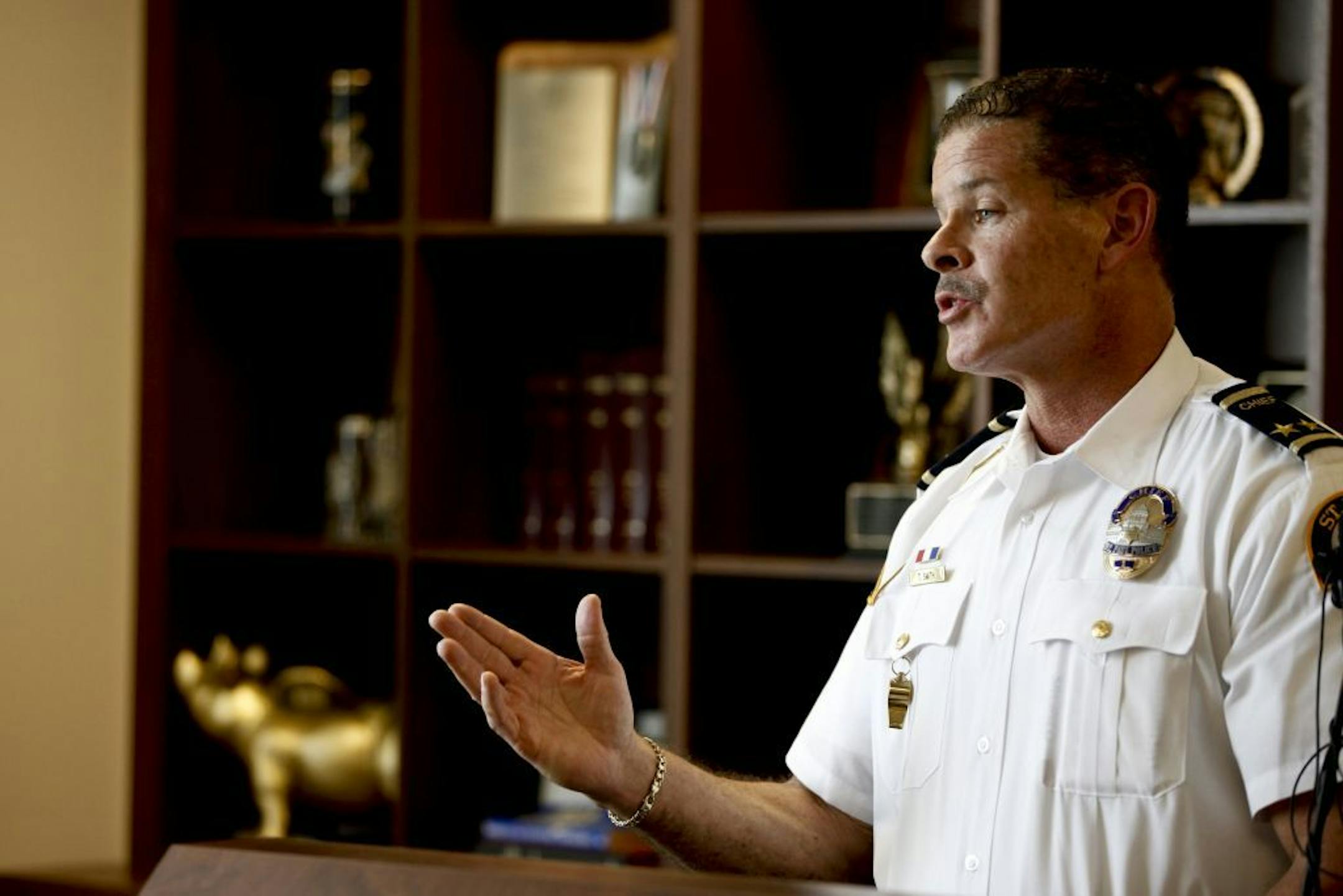 St. Paul Police Chief Thomas Smith addresses the recent issues surrounding the reliability of the department's crime lab in St. Paul, Minn. on Thursday, July 19, 2012.