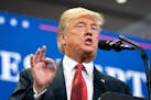 President Trump spoke at a 2018 rally in Rochester. Trump is bringing his campaign to Minneapolis on Thursday, focusing on many of the same problems h