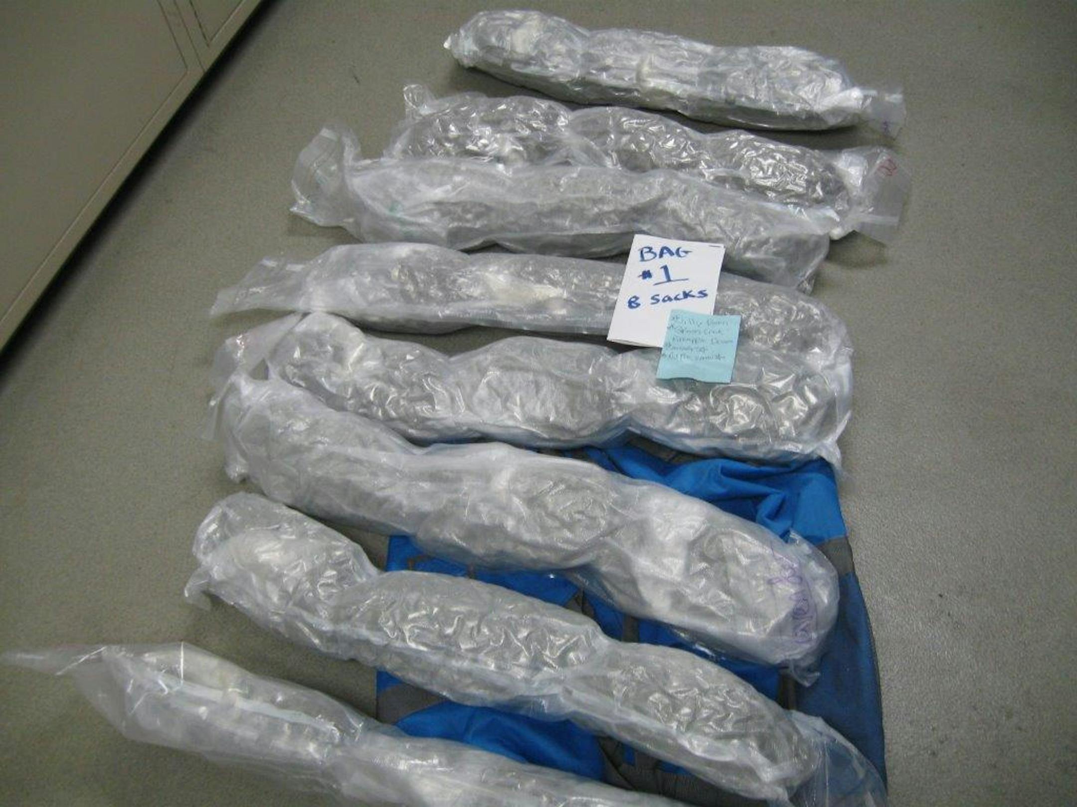 A portion of the 200 pounds that police seized in a bust along Interstate 394 after they pulled over a pickup truck.