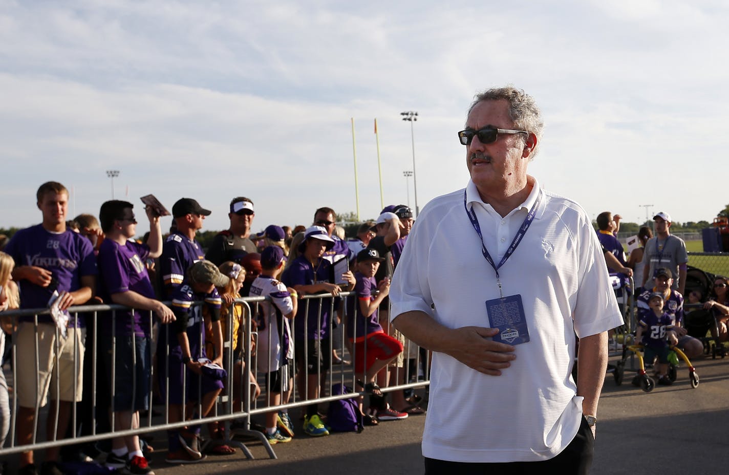 Minnesota Vikings owner Zigy Wilf attended Tuesday evening practice.