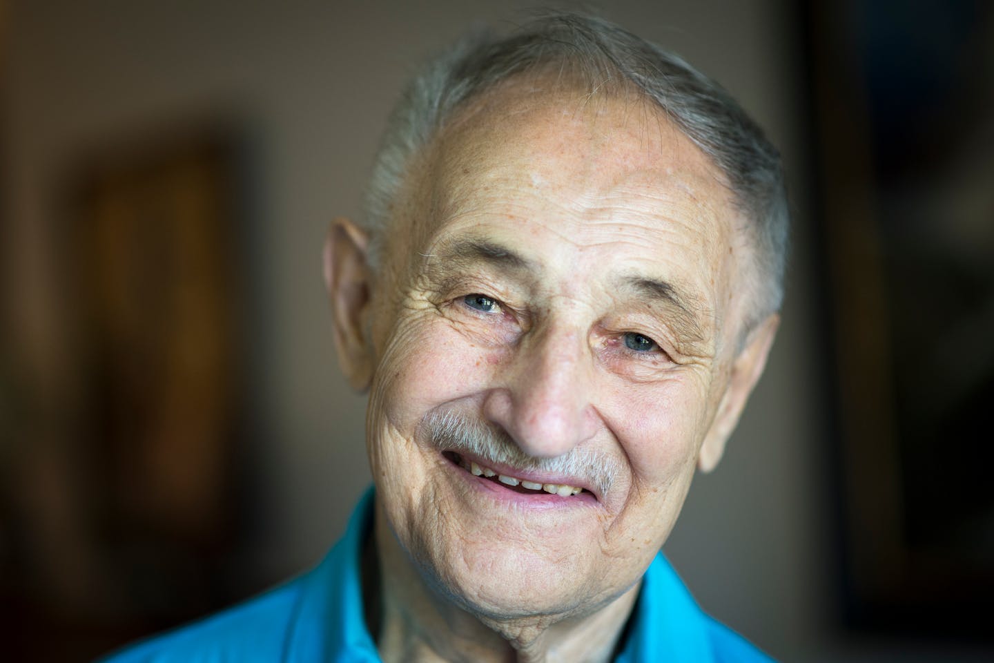 Jim Klobuchar was photographed in his living room Friday. ] Aaron Lavinsky � aaron.lavinsky@startribune.com Photos accompanying an article reflecting on Jim Klobuchar and his cycling adventures and impact. Photographed in Klobuchar's apartment on Friday, July 31, 2015 in Golden Valley.