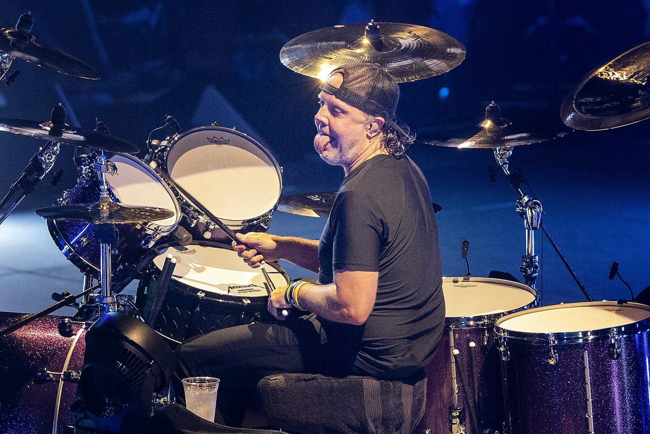 Drummer Lars Ulrich of Metallica performed at Target Center.