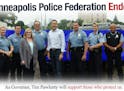 Campaign literature for former Gov. Tim Pawlenty pictures him with Minneapolis police officers.