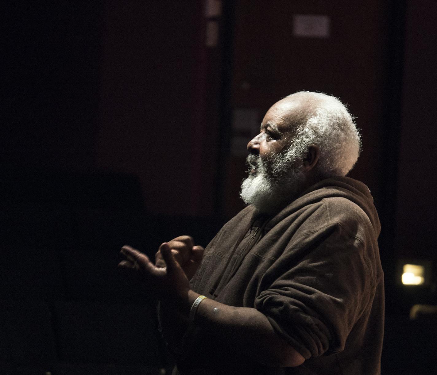 Director Marion McClinton gives lighting direction during a dress rehearsal of the play George Bonga: Black Voyageur at the History Theatre in St. Paul January 30, 2016. (Courtney Perry/Special to the Star Tribune)