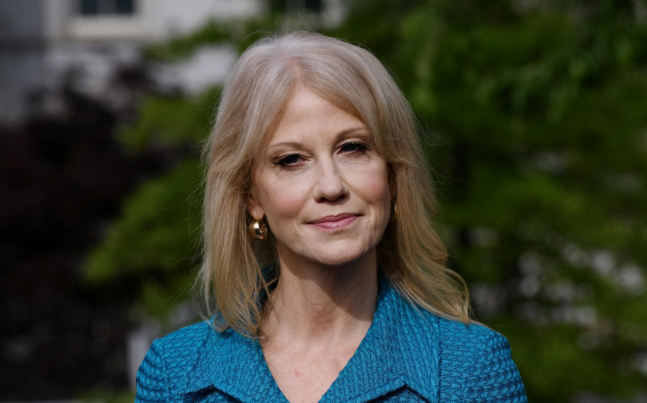 Counselor to the President Kellyanne Conway speaks to reporters outside of the White House, April 30, 2019 in Washington, D.C. (Olivier Douliery/Abaca Press/TNS) ORG XMIT: 1310570