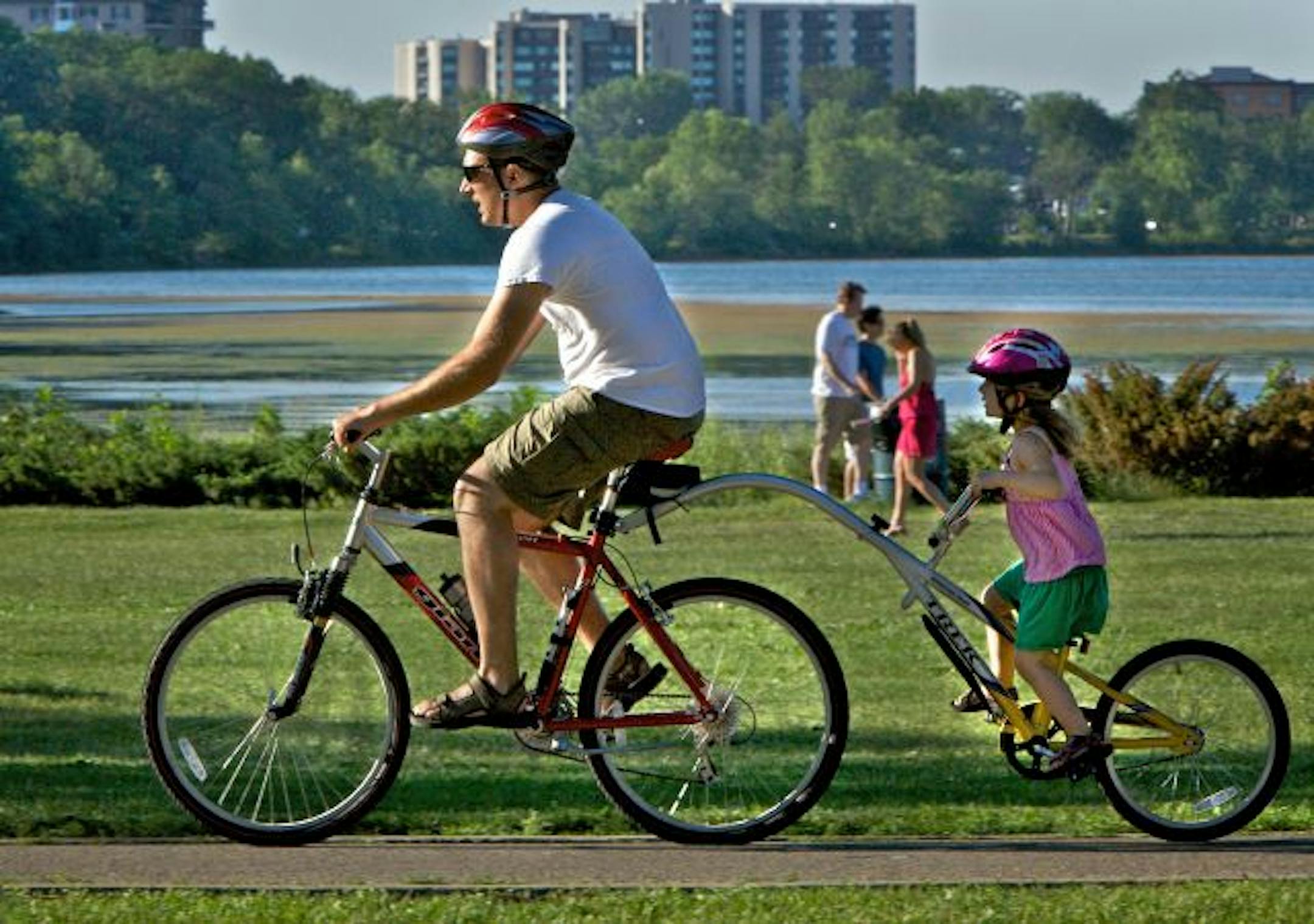 The Lake Calhoun bike path is a perfect place to take a kid on a bike ride