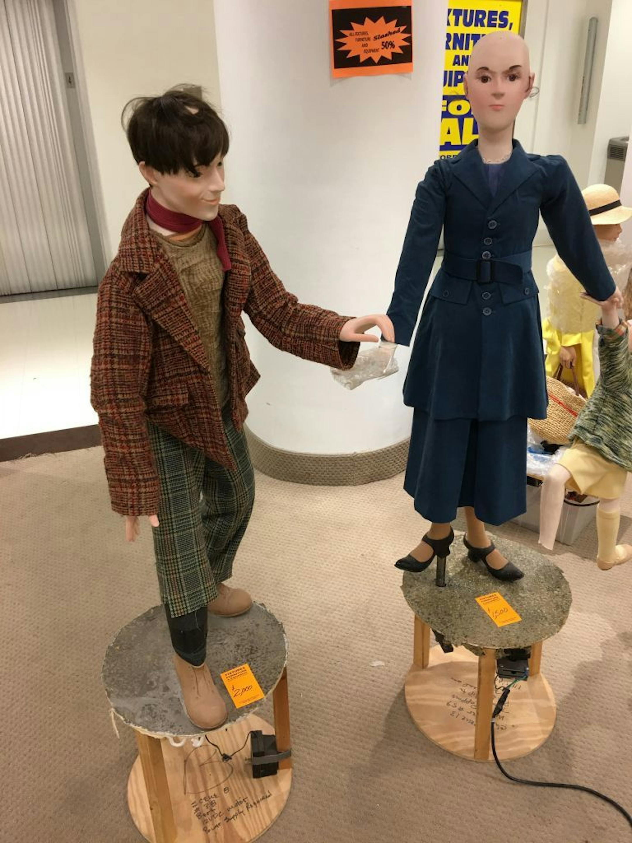 Macy�s is liquidating some of the many animatronic figures and props from decades of holiday shows. More than 20 figures are currently for sale for $200 to $1,500 each. Characters from Dickens Village (1960s), the Nutcracker (1973) Harry Potter (2000) and others were put out last week. Credit: John Ewoldt, STAR TRIBUNE 2/21/17