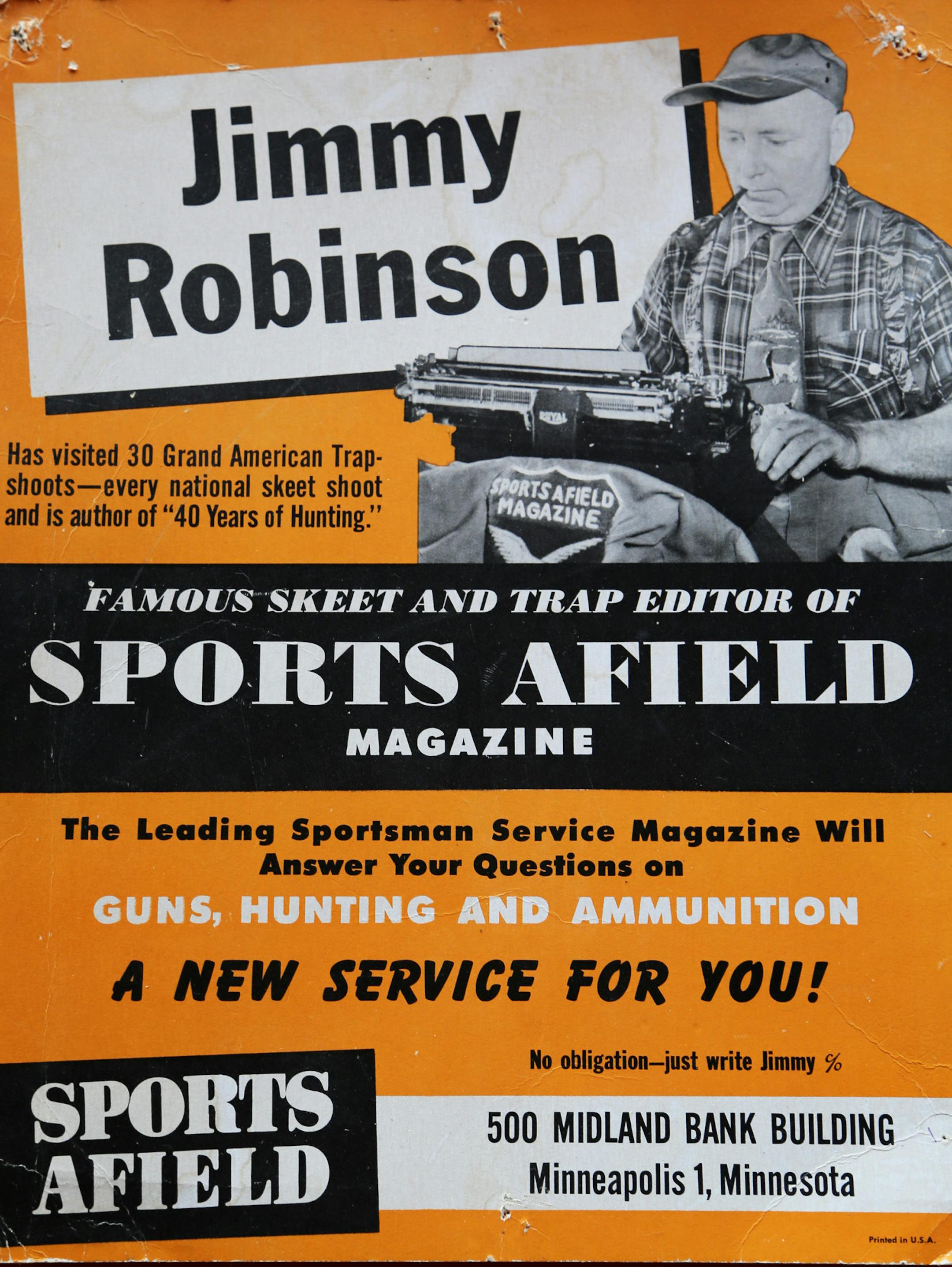 Jimmy Robinson founded his first duck club on Delta Marsh in 1935, later opening a club at its present location in St. Ambroise, Manitoba, in 1958. A friend to the famous, Robinson raised a lot of money for Ducks Unlimited and other conservation causes, oftentimes only with a few phone calls.