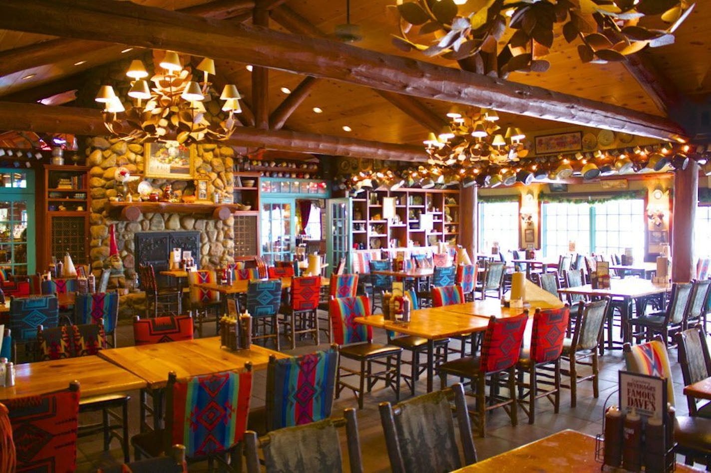 The dining area of the original Famous Dave's in Hayward, Wis.