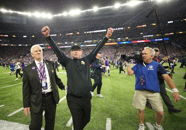 Mike Zimmer showed rare emotion as he left the field after the Vikings beat New Orleans.