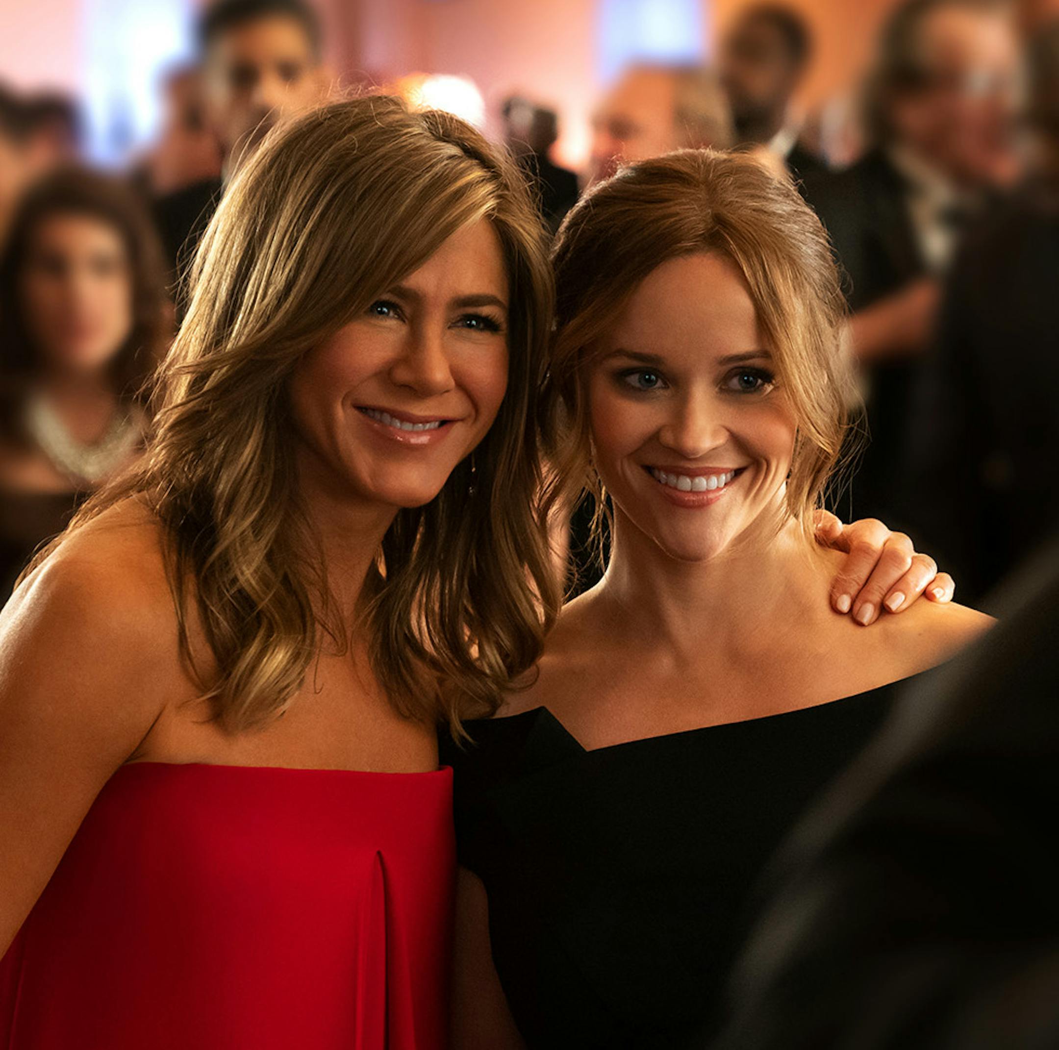 Jennifer Aniston and Reese Witherspoon in "The Morning Show," premiering Nov. 1 on Apple TV+. (Apple TV/TNS) ORG XMIT: 1473595