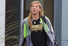 Lori Chalupny of the U.S. women's national soccer team arrived at Los Angeles International Airport on July 6 after the Americans defeated Japan 5-2 i