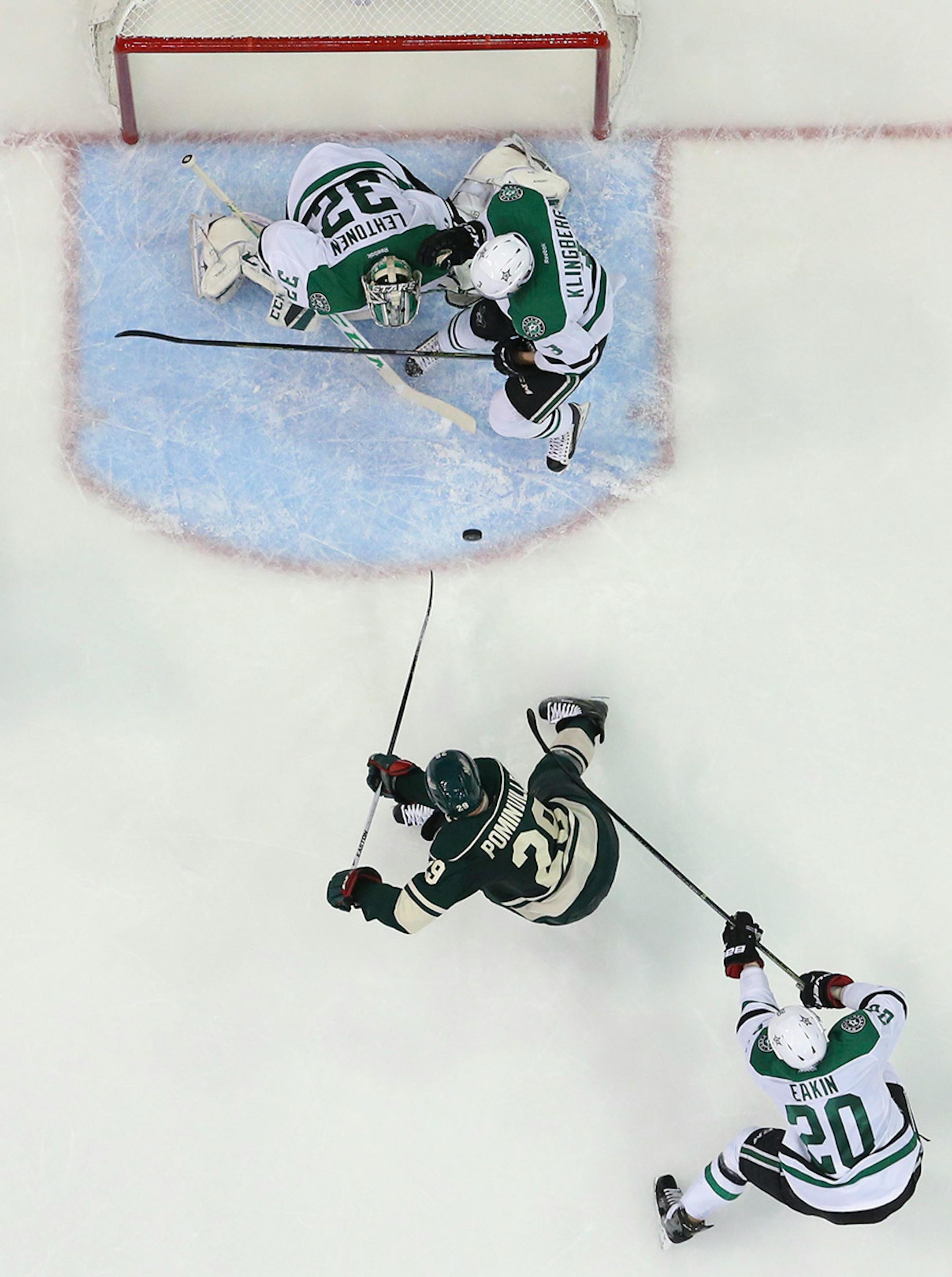 Wild right wing Jason Pominville (29) scored the go ahead goal in the second period Monday night.