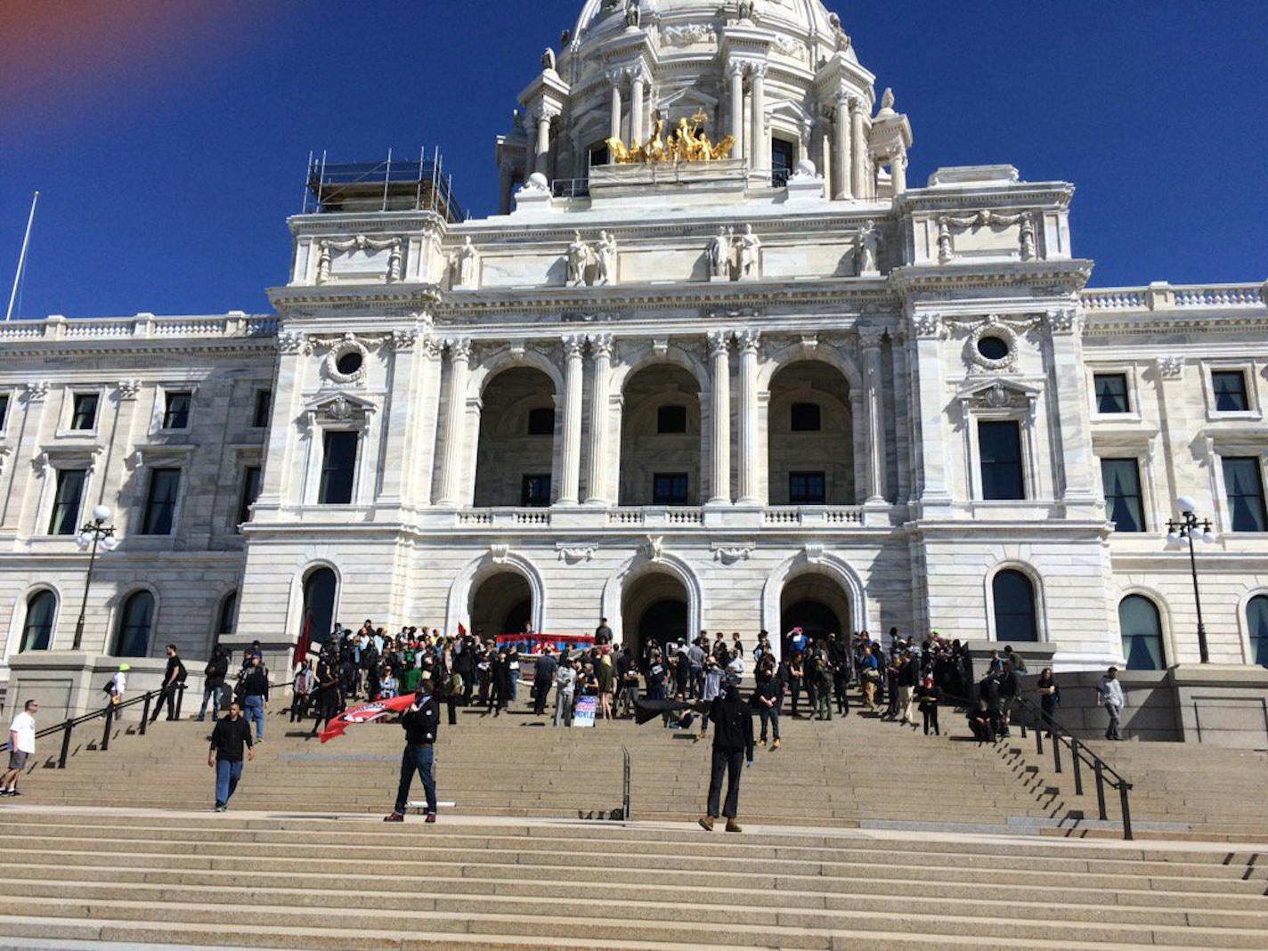 Protesters gather Saturday at the State Capitol in St. Paul.