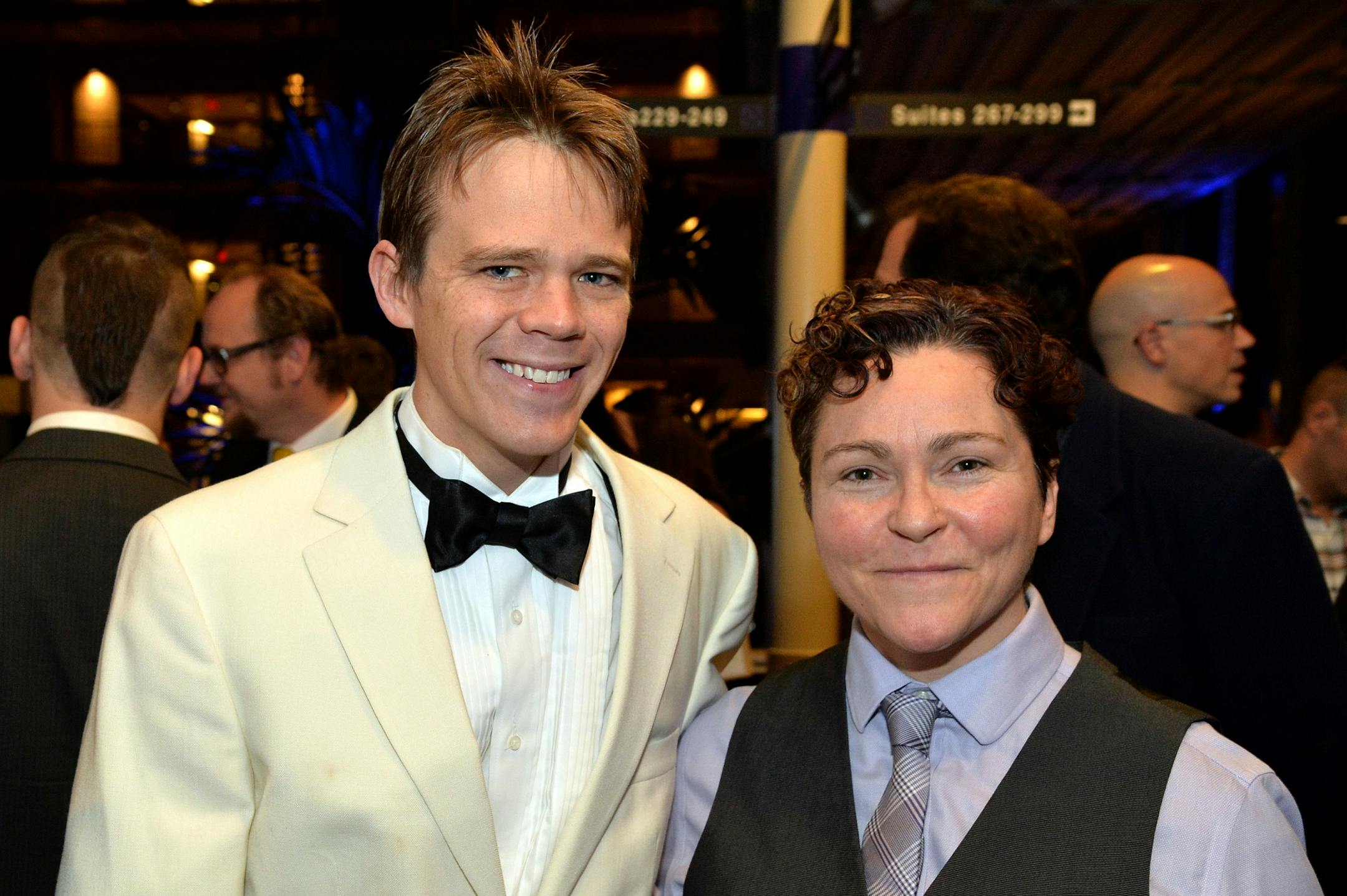 From left, emcee Tane Danger and OutFront executive director Monica Meyer.