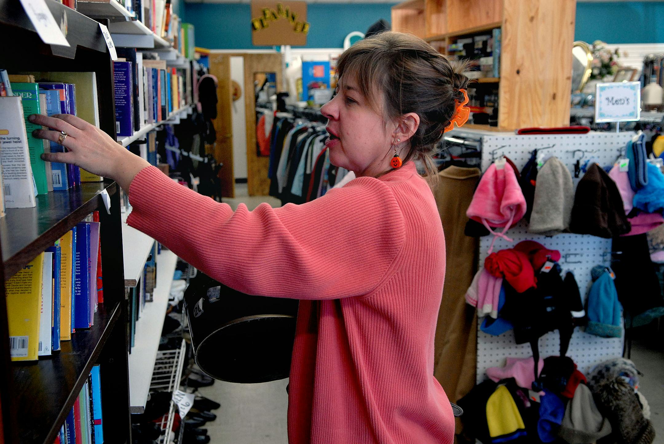 Charity-supporting thrift stores are seeing an uptick in business as folks are trying to stretch their dollars in the crummy economy. Diane Zeipelt of Coon Rapids is a frequent shopper at Twice Nice thrift. She calls her self "A very good shopper!" shopper.