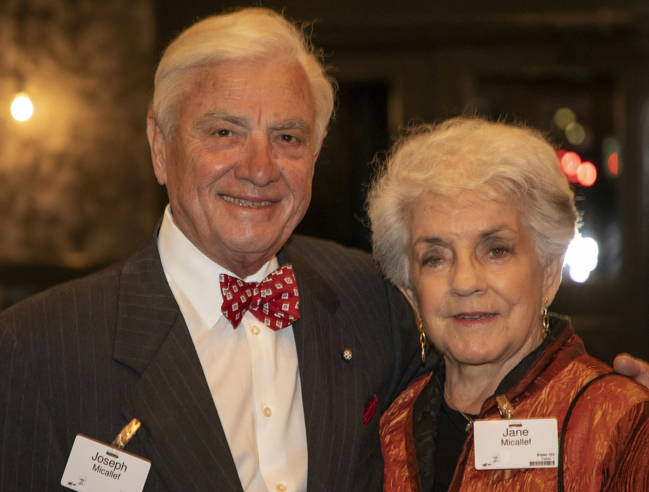 Joseph & Jane Micallef at the Home for Life Gala. [ Special to Star Tribune, photo by Matt Blewett, Matte B Photography, matt@mattebphoto.com, November 9, 2019, Ashley Judd, Home for Life Fall Gala, Metropolitan Ballroom, Minnesota, SAXO 1009874367 FACE111719