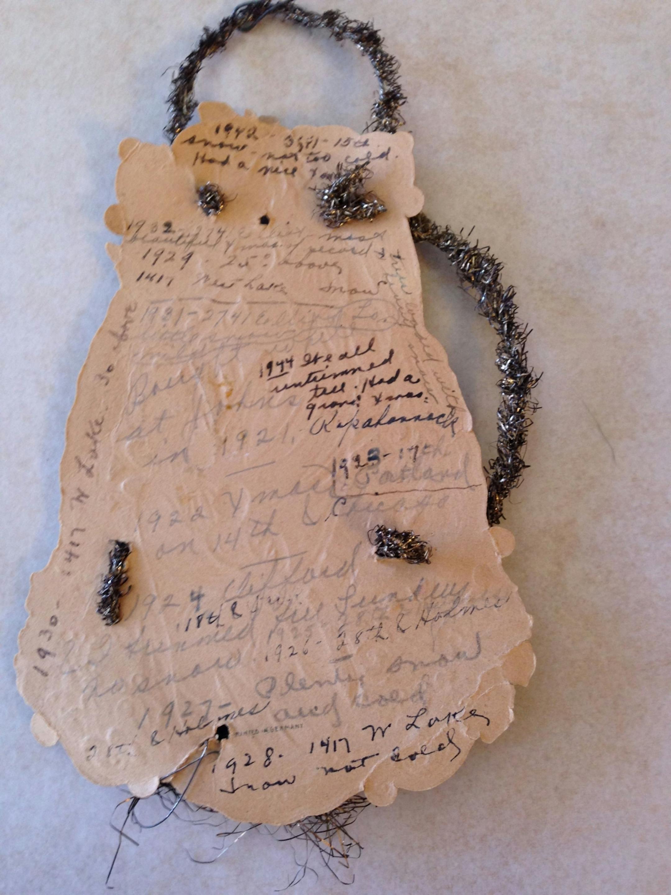 Anderson's mother kept a "living history" of Christmas on the back of the ornament, noting where she was living at the time or the weather on Christmas.