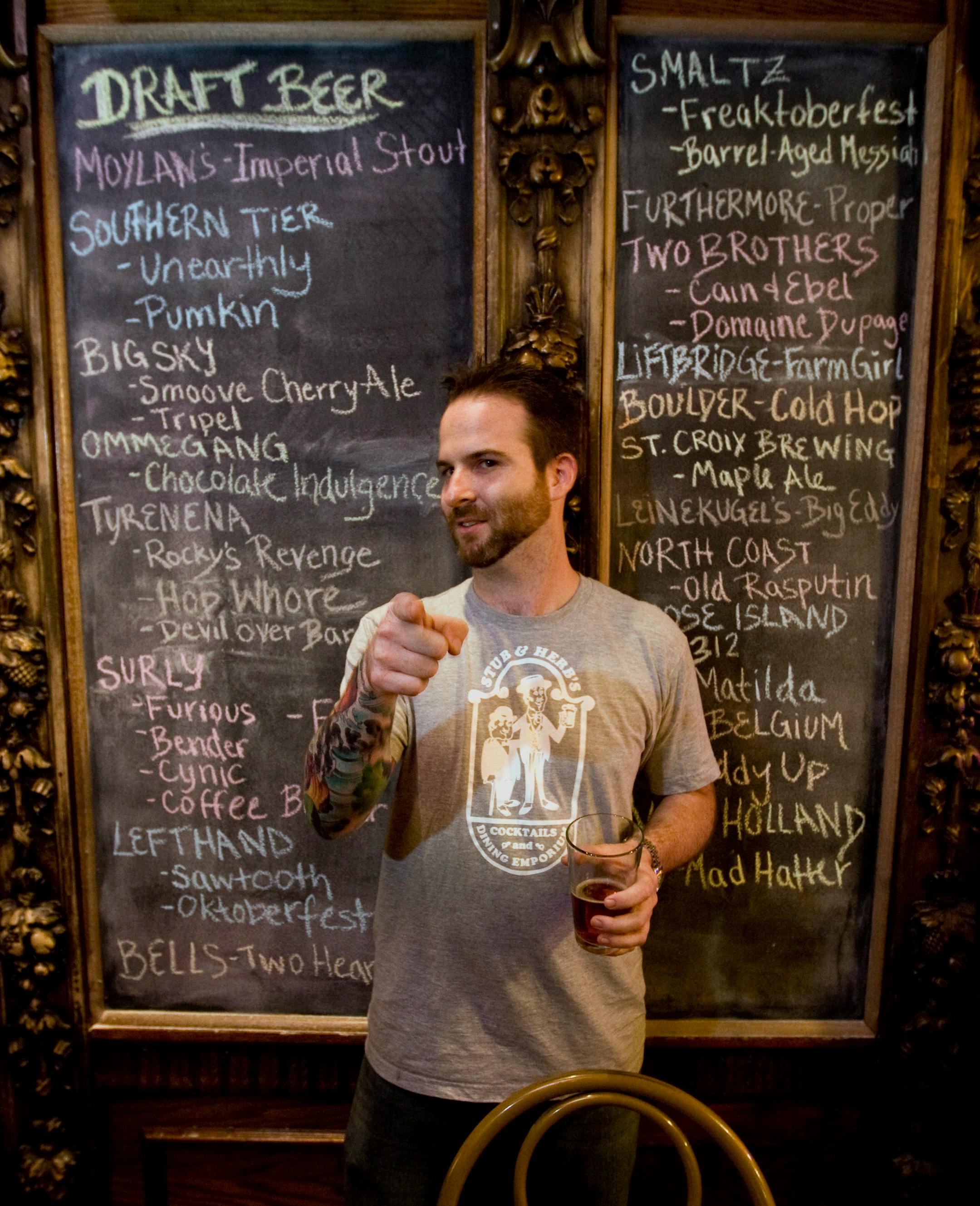 Stub and Herb's is under new ownership and has become a place where beer is king. Beerman Jonathan Landers takes responsibility for maintaining the beer selection.