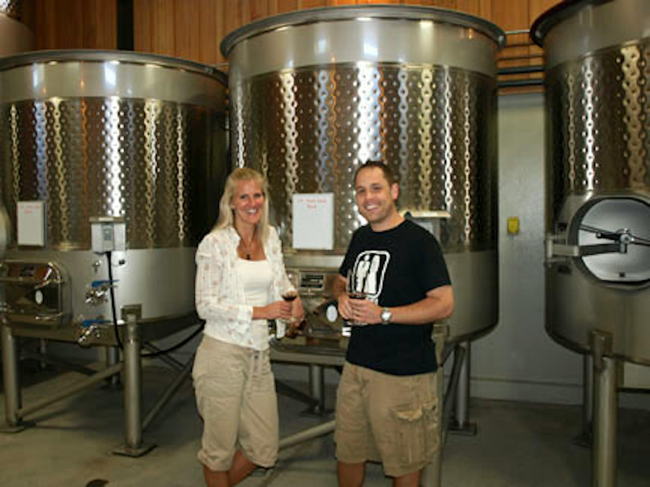 Drinking the newly produced Masut wine at the Fetzer ranch!