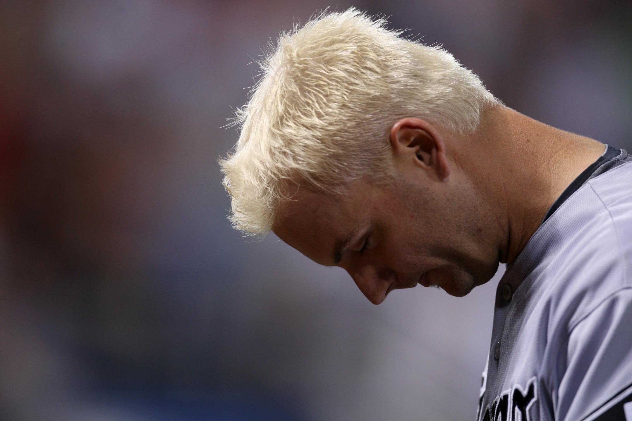 Former Twin A.J. Pierzynski is displaying his new hair color at the Dome this week.