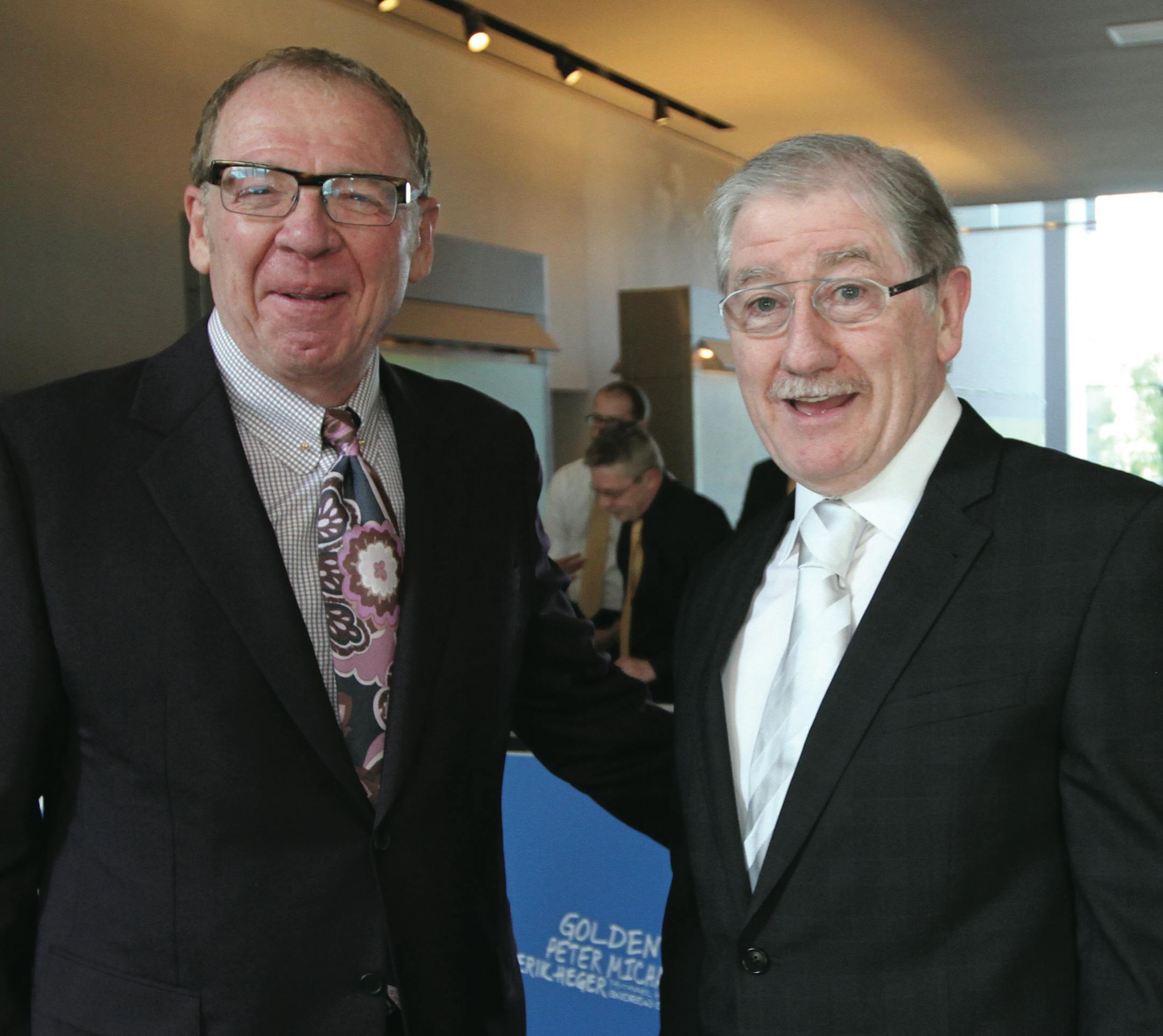 (left to right) Irv Weiser, board member and Joe Dowling, artistic director of the Guthrie arrived for the 50th Anniversary celebration on 6/22/13.] Bruce Bisping/Star Tribune bbisping@startribune.com