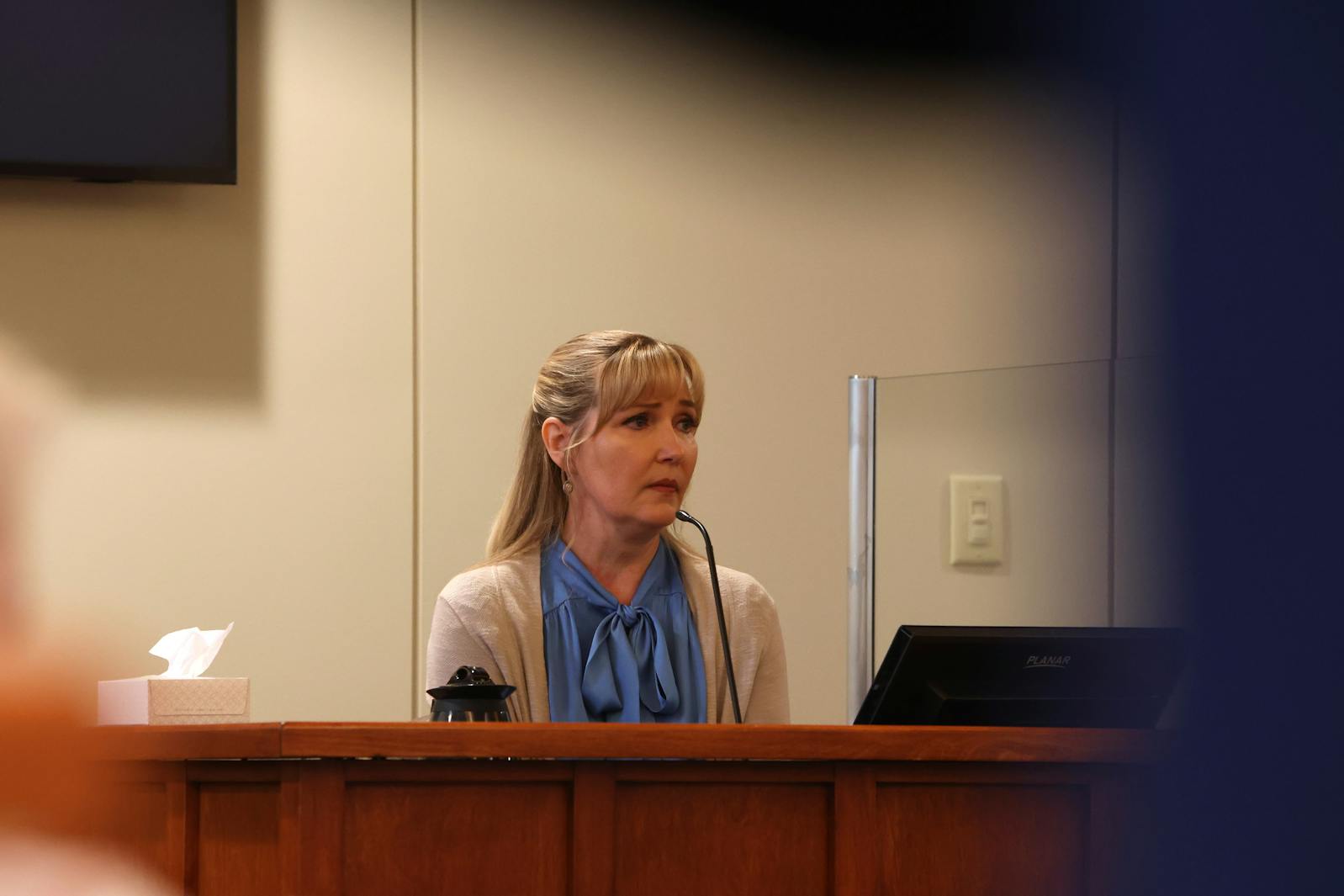 Minnesota Sen. Nicole Mitchell takes the stand during her burglary trial on Wednesday at Becker County District Court in Detroit Lakes. Sen. Mitchell is accused of burglarizing her stepmother Carol Mitchell’s house in Detroit Lakes in April 2024.