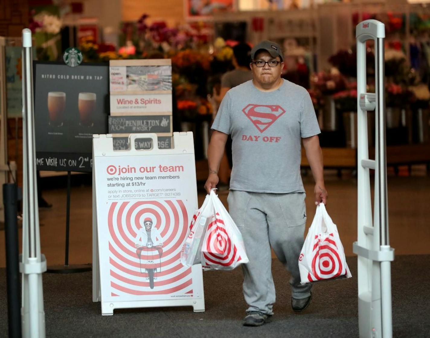 A shopper left the downtown Minneapolis Target store on Saturday, June 15.