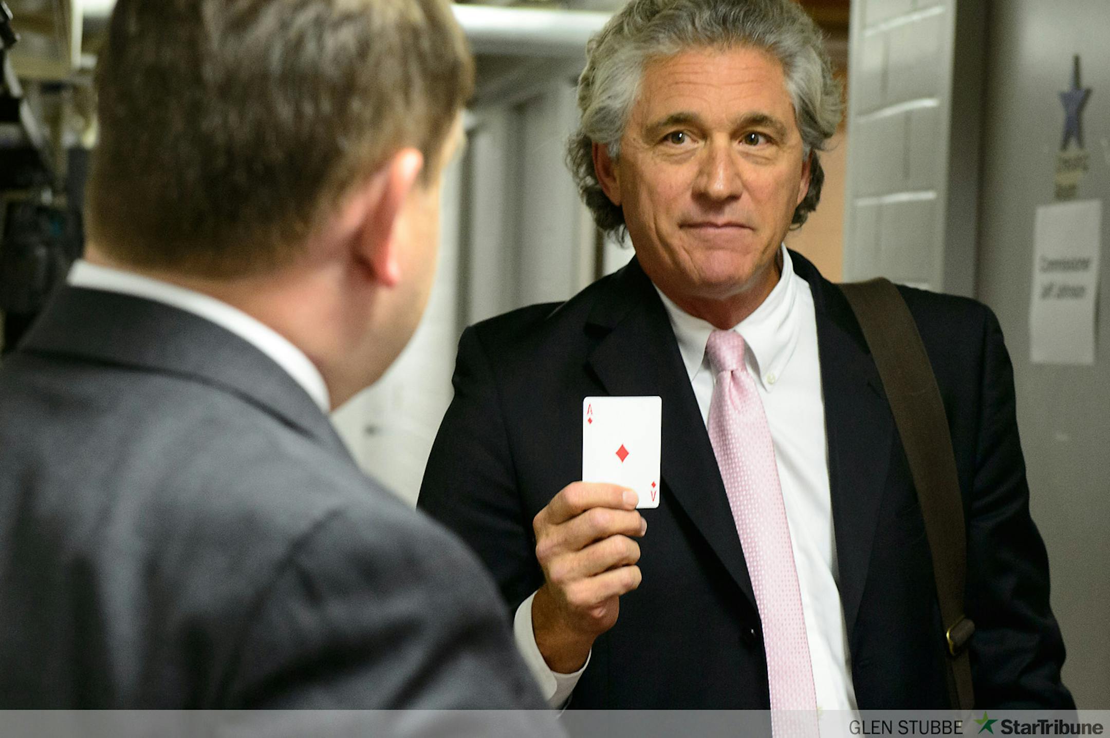 Jeff Johnson campaign manager David Gaither pulled the high card for the first question.     Minnesota candidates for Governor Gov. Mark Dayton (DFL), Jeff Johnson (GOP) and Hannah Nicollet (IP) First Minnesota had their first debate Gubernatorial Debate Wednesday, October 1, 2014 at the Mayo Civic Center in Rochester, MN.  	    ]  Wednesday, October 1, 2014  GLEN STUBBE * gstubbe@startribune.com