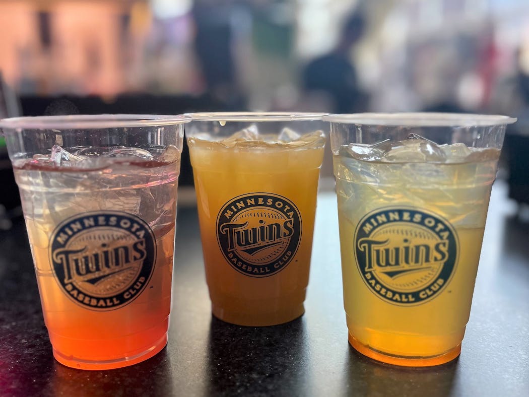 Three new cocktails at Target Field are made with spirits from O’Shaughnessy Distilling. The Hot Honey Crisp (right) was our favorite of the bunch.