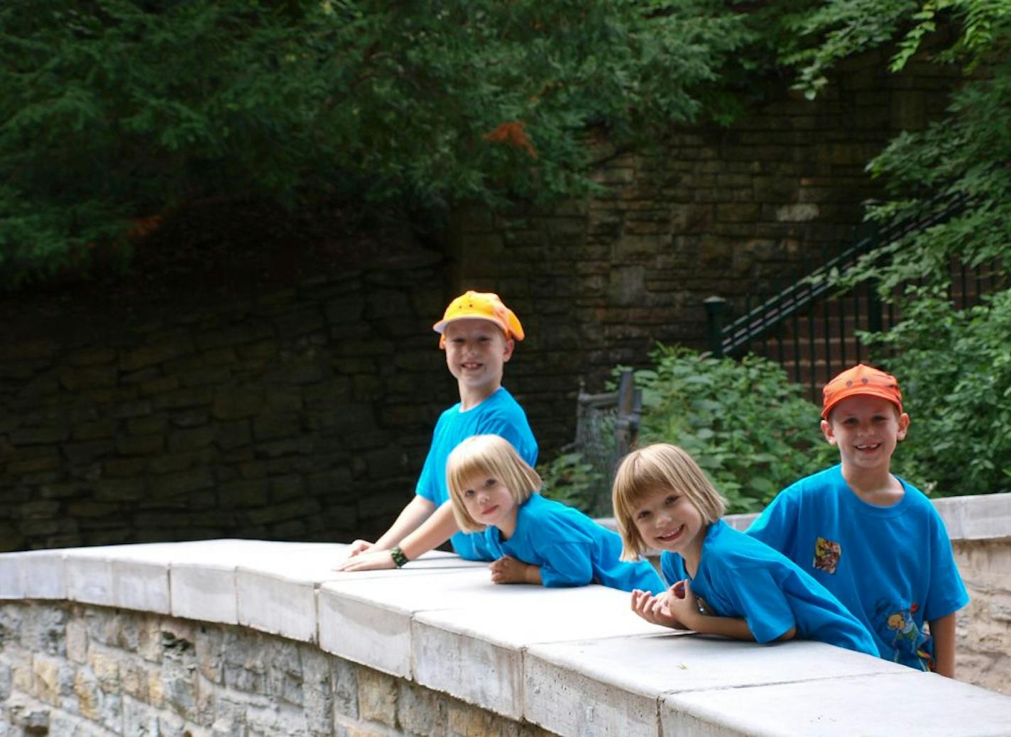 The Kramer kids often travel from Gibbon, Minn., to Twin Cities events: from left, at Minnehaha Falls: Benjamin, Anna, Emma Grace and Jonah.