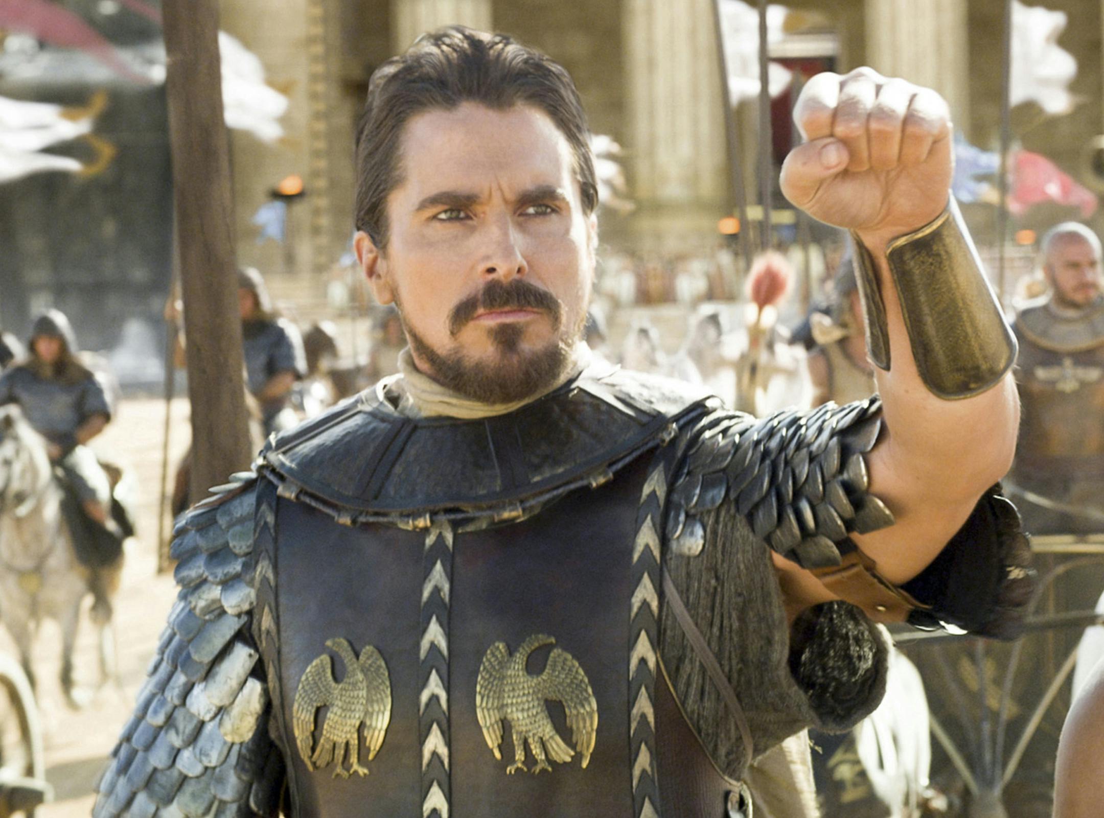 Christian Bale as Moses leads the Egyptians into battle in Ridley Scott's "Exodus: Gods and Kings."