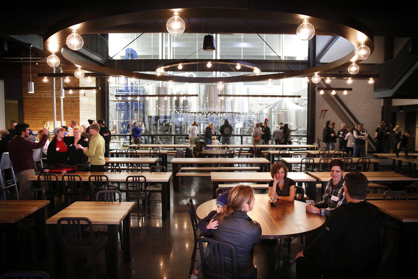 Employees and their guests gathered late last month in Surly&#x2019;s 275-capacity beer hall for their first walk-through and a toast to the new brewing complex. The beer hall opens to the public Friday.