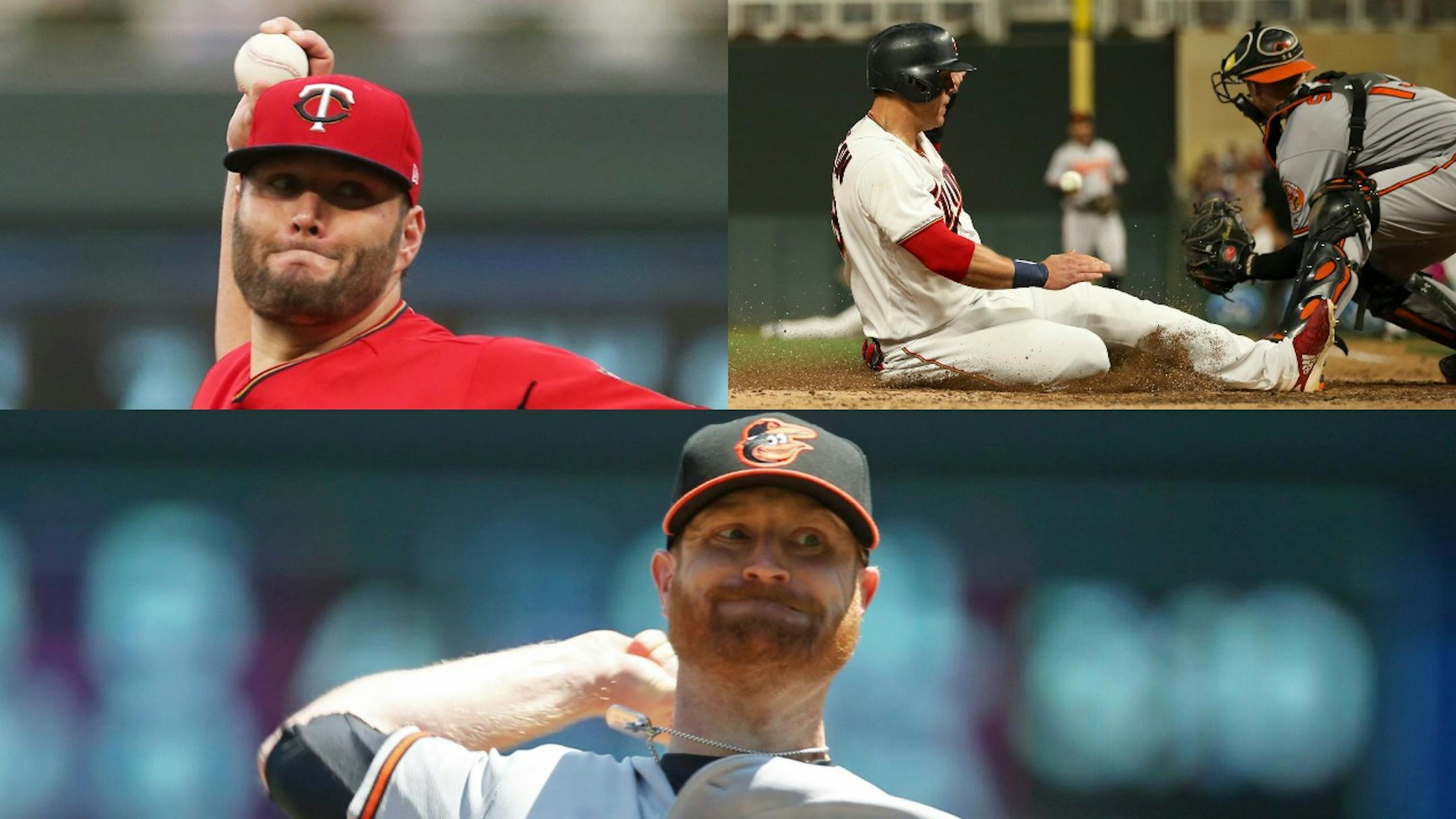 As contributors to two of the most disappointing teams in the American League, (clockwise from top left) the Twins' Lance Lynn and Logan Morrison and the Orioles' Alex Cobb might have helped set back free agency several decades.