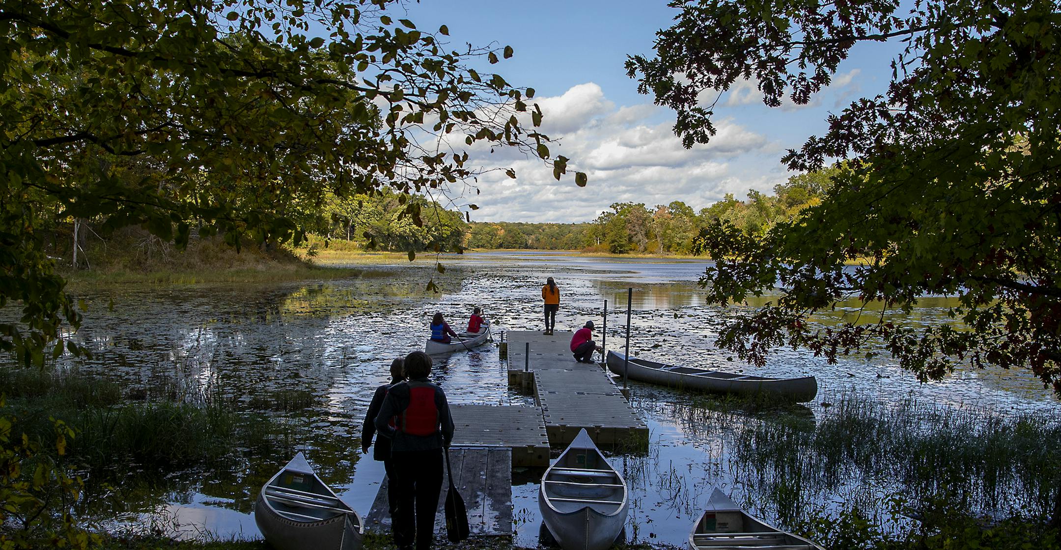 Canoe rides were one of the many events offered to visitors at the Lee & Rose Warner Nature Center during their annual "Fall Color Blast," event, Sunday, October 6, 2019 in Marine On. St. Croix, MN. ] ELIZABETH FLORES • liz.flores@startribune.com