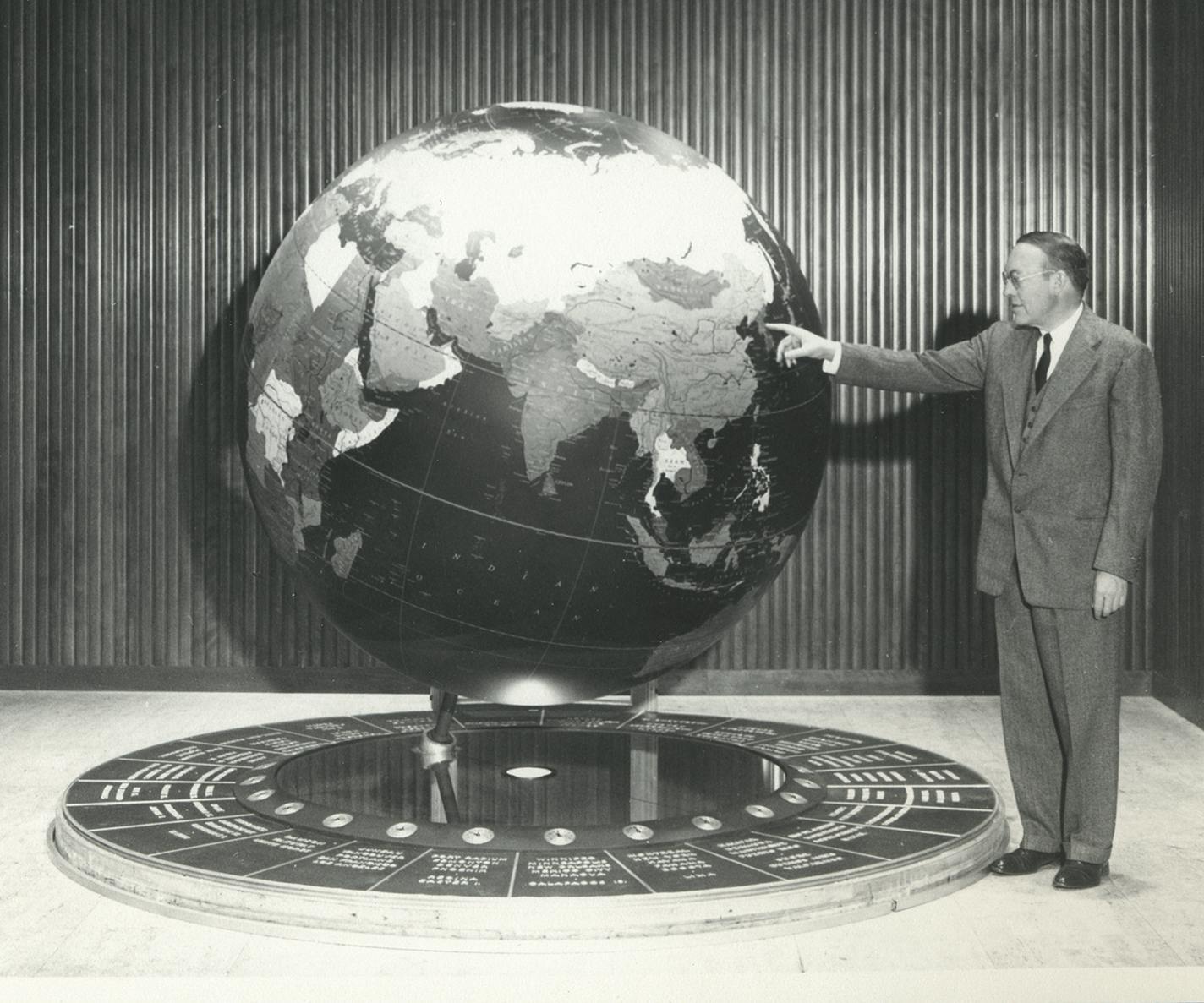 Star Tribune file photo
The Star Tribune Globe in the building&#xed;s lobby. The Star Tribune Globe debuted in 1951. The publisher was John Cowles, Sr., not Michael Klingensmith. The lobby was in the massive edifice on Portland Ave., not the modern offices off 3rd Ave. S.