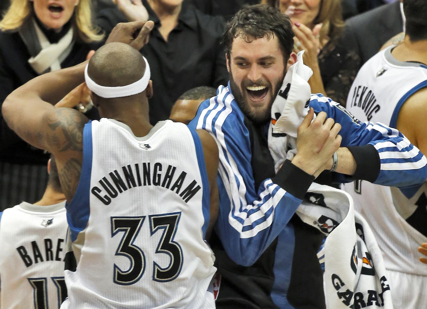 Dante Cunningham and Kevin Love did a victory dance earlier this season after a win.