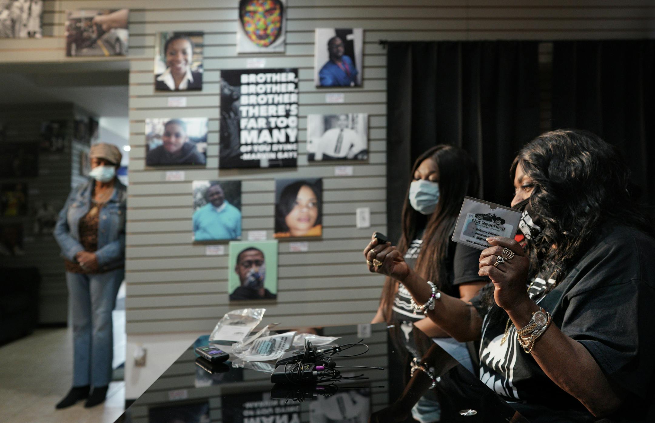 The idea was simple: a small, translucent pouch to store license and registration information on a motorist's dashboard - a product developed with Black drivers in mind. There would be no need to make sudden movements that law enforcement might mistake as aggressive. Valerie Castile (right) saw its promise. What if her son had never reached for his wallet during that 2016 traffic stop in Falcon Heights? Could this have saved Philando's life? Valerie is teaming up with Miki Lewis-Frost, a St. Pau