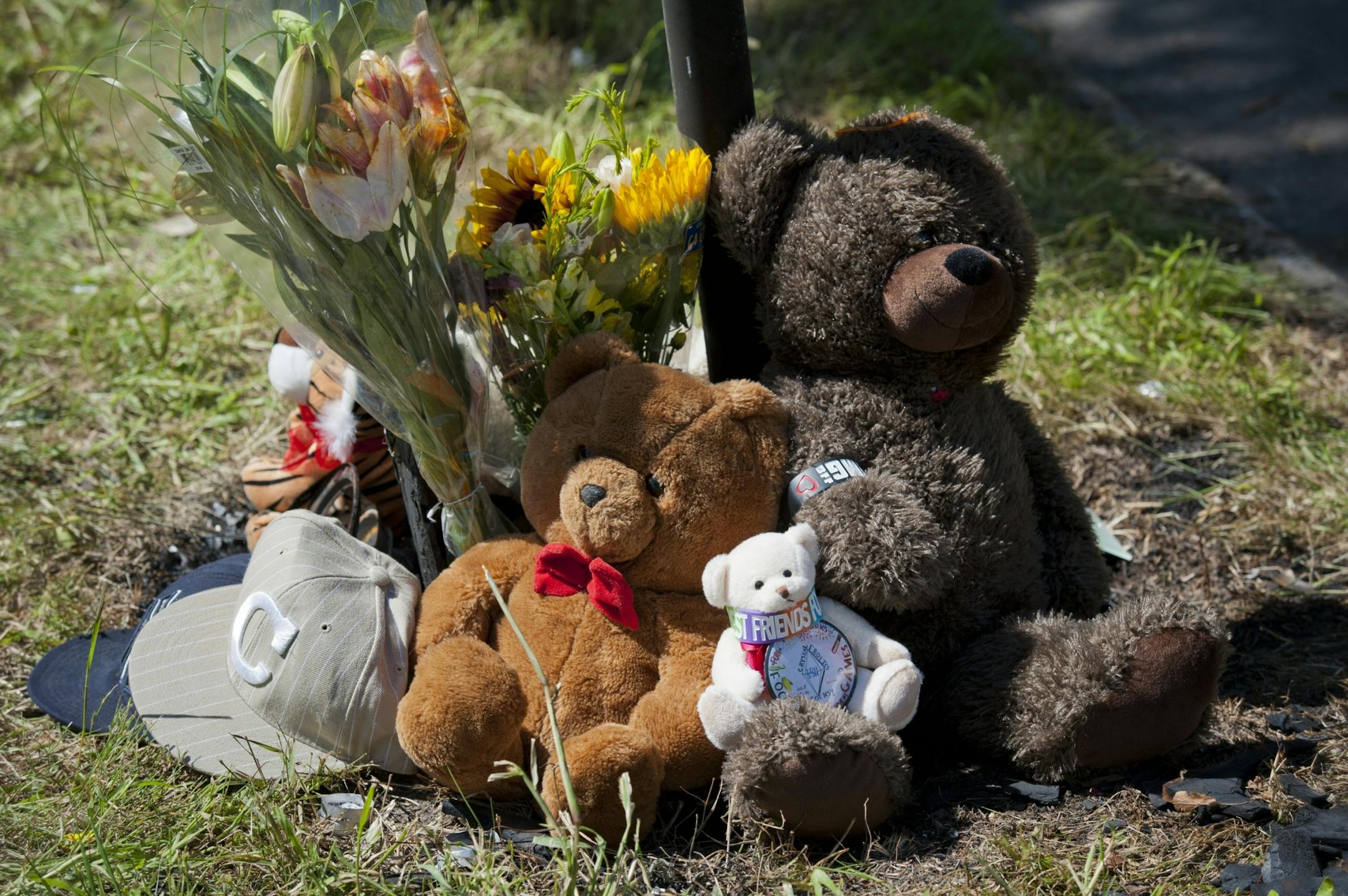 Remembrances gathered on a north Minneapolis street.