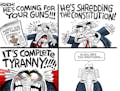 Sack cartoon: He's coming for your guns