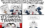 Sack cartoon: He's coming for your guns
