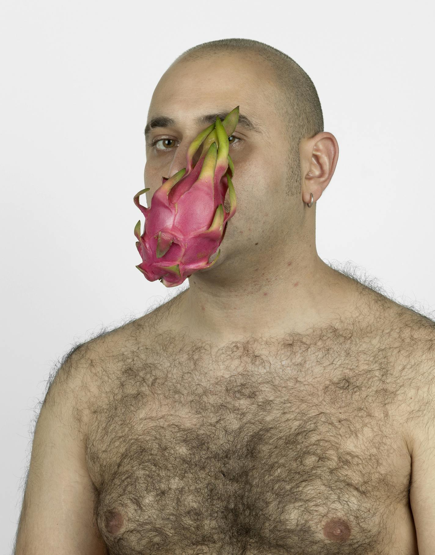 "Self-Portrait With Foreign Fruits and Vegeatbles" by Reid Yassin.