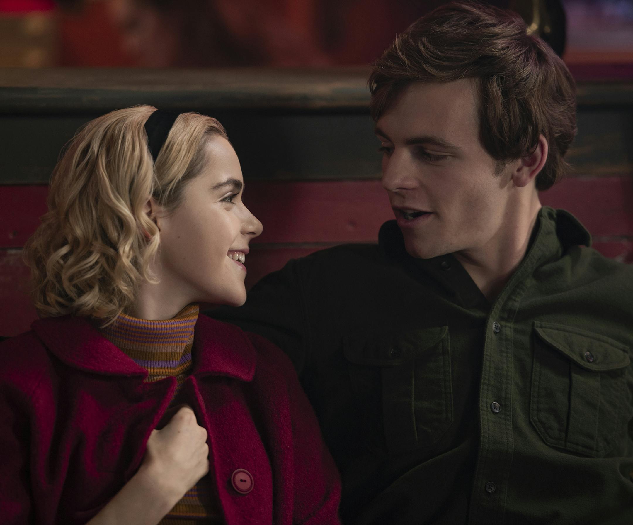 Kiernan Shipka, Ross Lynch in CHILLING ADVENTURES OF SABRINA.
credit: Diyah Pera/Netflix