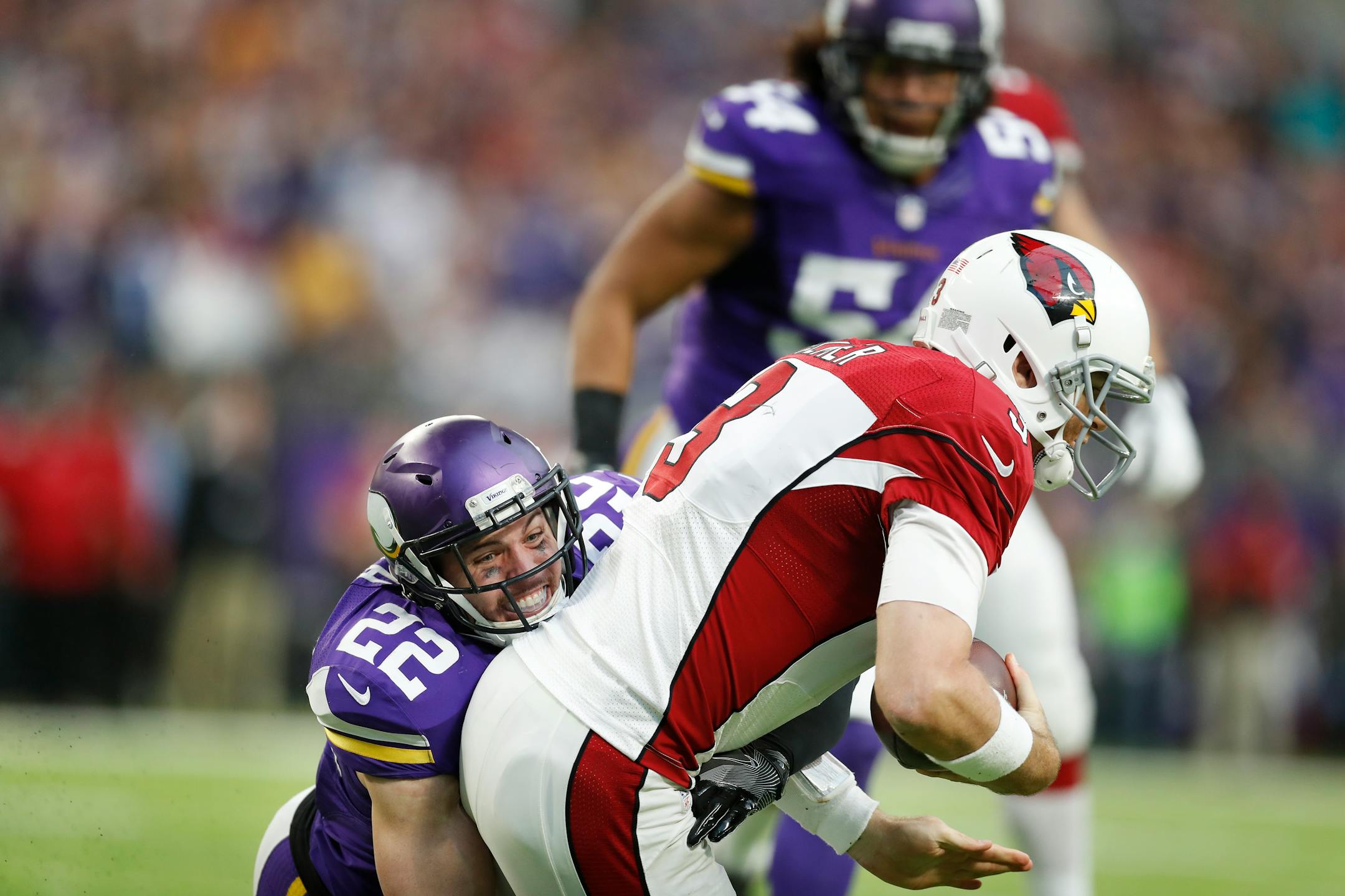 Vikings free safety Harrison Smith (22) was one of seven key players who missed Sunday's practice.