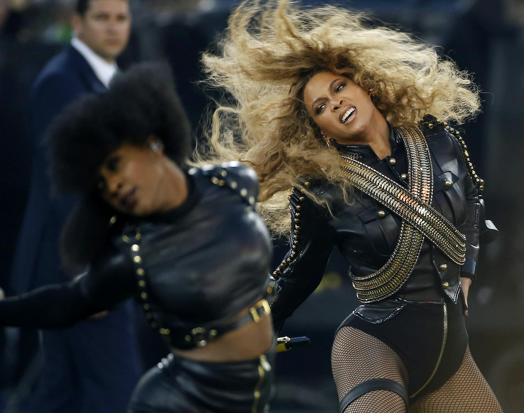 FILE - In this Sunday, Feb. 7, 2016, file photo, Beyonce performs during halftime of the NFL Super Bowl 50 football game in Santa Clara, Calif. The halftime show is allegedly headlined by Coldplay, but it's BEYONCE who rules with a commanding performance of her new song, "Formation" proving that Queen Bey is still very much among our royalty. (AP Photo/Matt Slocum, File)