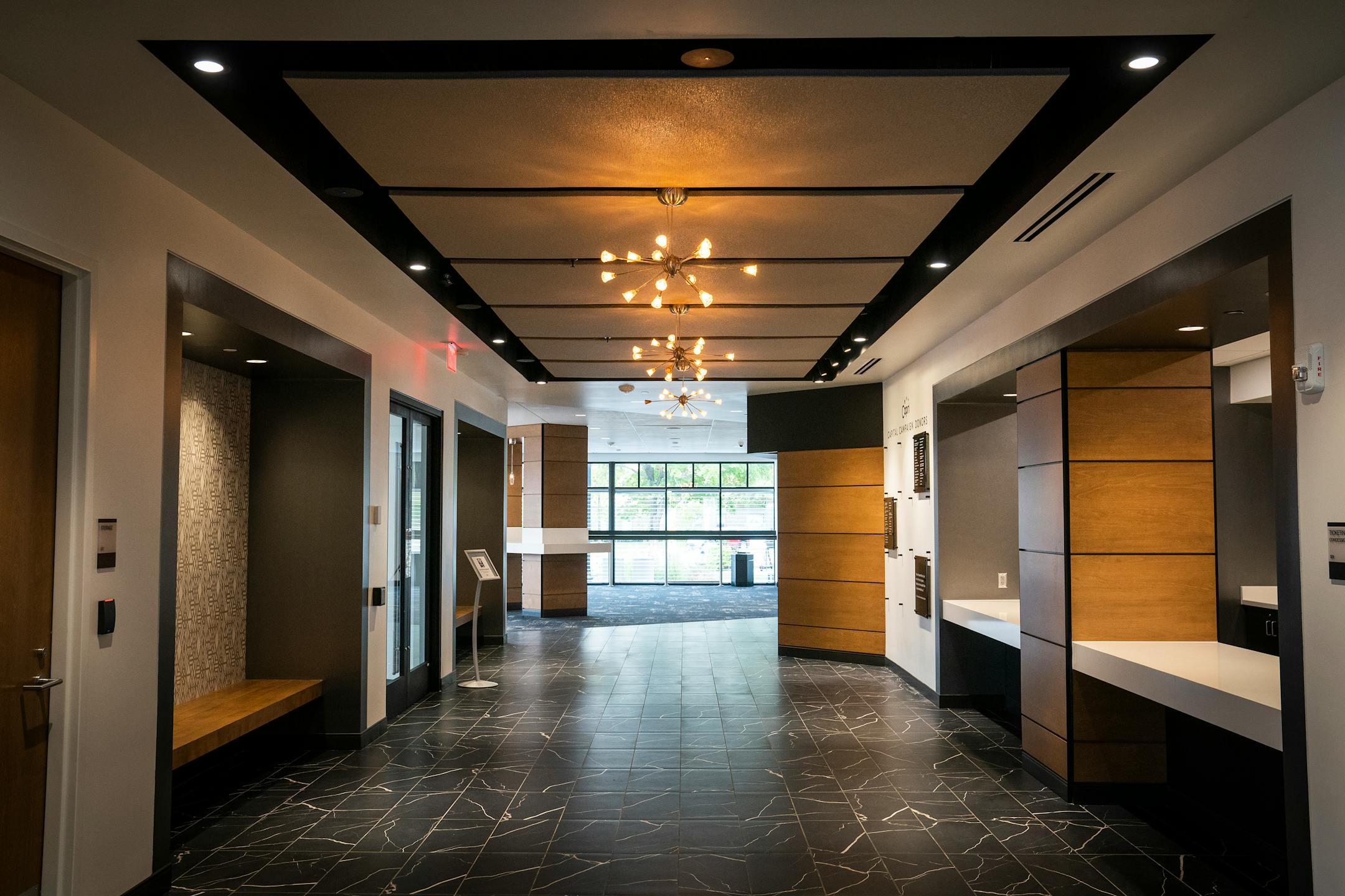 The lobby of the renovated Capri Theater.