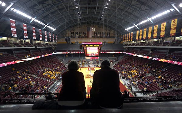 The Wageners, of Minneapolis, sat up in the rafters before the game against High Point. ] (KYNDELL HARKNESS/STAR TRIBUNE) kyndell.harkness@startribune