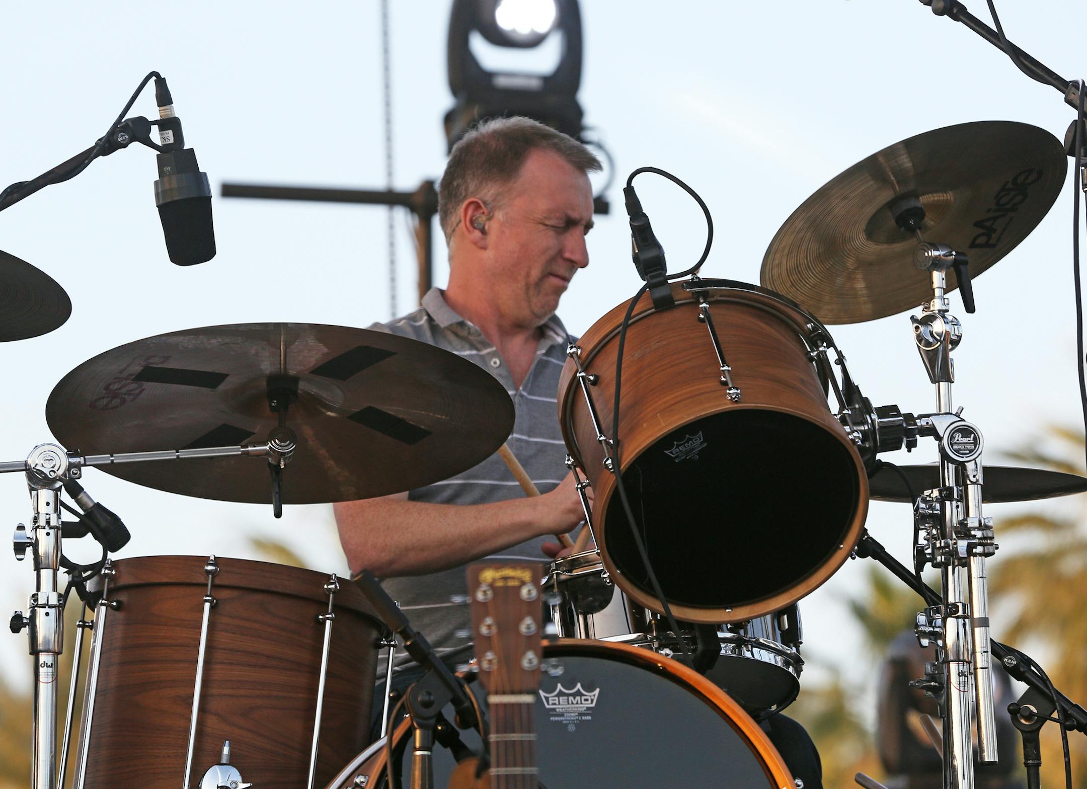 Richard Colburn of Belle And Sebastian performs at the 2015 Coachella Music and Arts Festival on Saturday, April 11, 2015, in Indio, Calif. (Photo by Rich Fury/Invision/AP) ORG XMIT: INVW