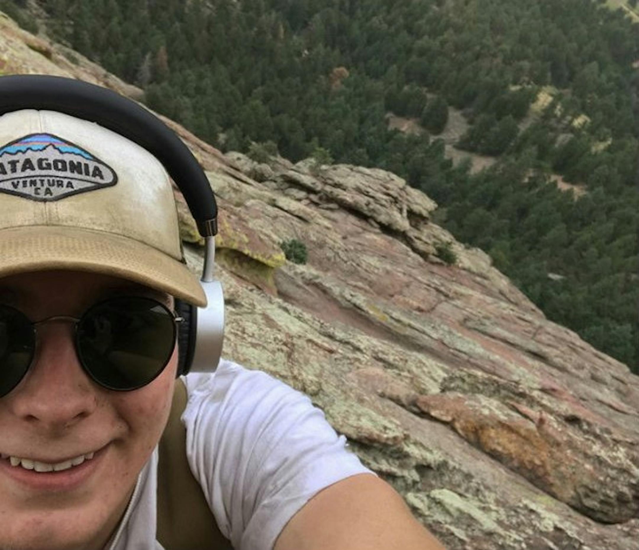 The family of Carter Christensen released this Instagram selfie he had taken about an hour before he fell to his death while climbing in Colorado.