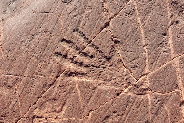 A carving of a hand at the Jeffers Petroglyphs site in southwestern Minnesota.